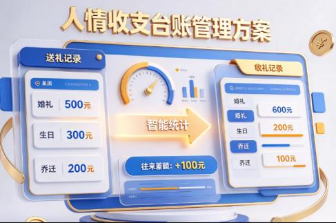 人情收支台账管理方案，智能统计送礼收礼与往来差额